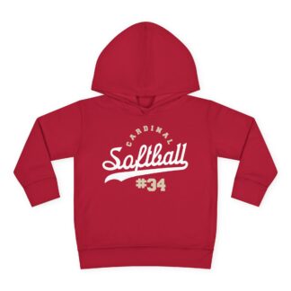 Vintage Varsity Softball Toddler Hoodie - Red