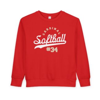 Vintage Varsity Softball Toddler Sweatshirt - Red