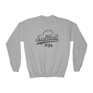 Vintage Varsity Softball Youth Sweatshirt