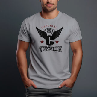 Cardinal Track Heritage Winged Emblem – Grey